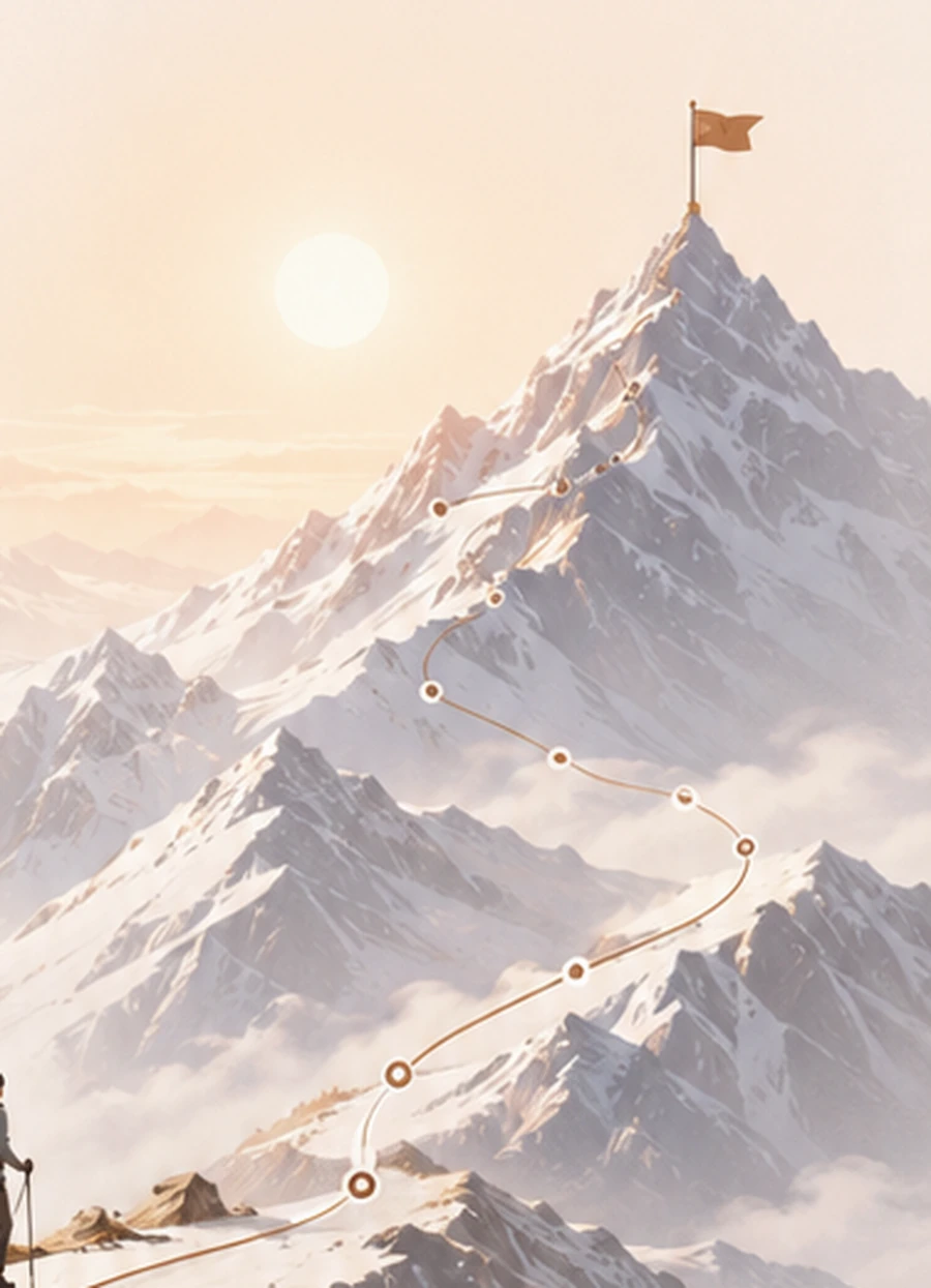 Detailed view of the Uphills mountain route leading toward the summit